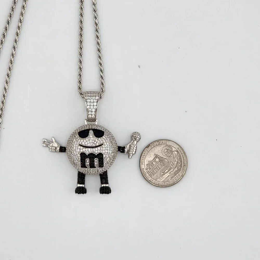 Brand New Sterling SIlver 925 M & M Design Necklace